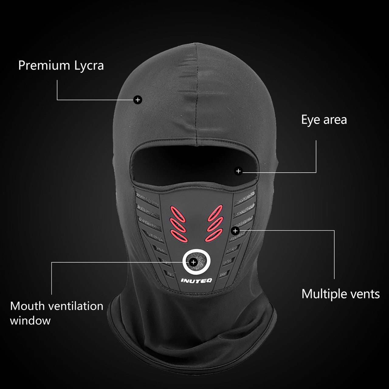 Water Resistant and Windproof Thermal Retention Face Mask, Cold Weather Face Mask, Cycling Motorcycle Neck Warmer Hood Winter Gear for Men Women, Black