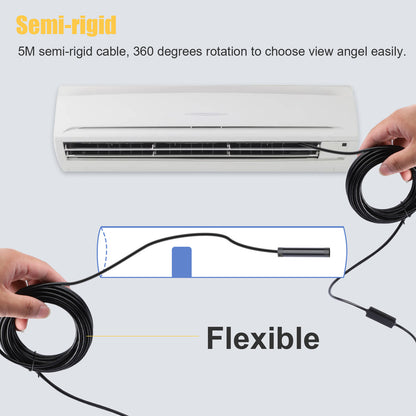 USB Inspection Camera Wireless Endoscope, WiFi with 8 Adjustable LED Waterproof for Android/iOS