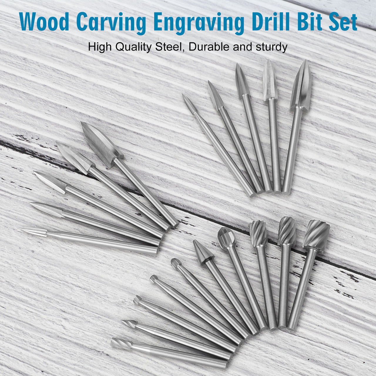 Wood Carving Drill Bit Set for DIY Projects and Home Improvement, 20pcs