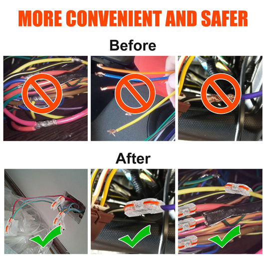 Reusable Wire Cable Connectors, Safe and Reliable, Comaptible with most Electric Connectors, 50pcs