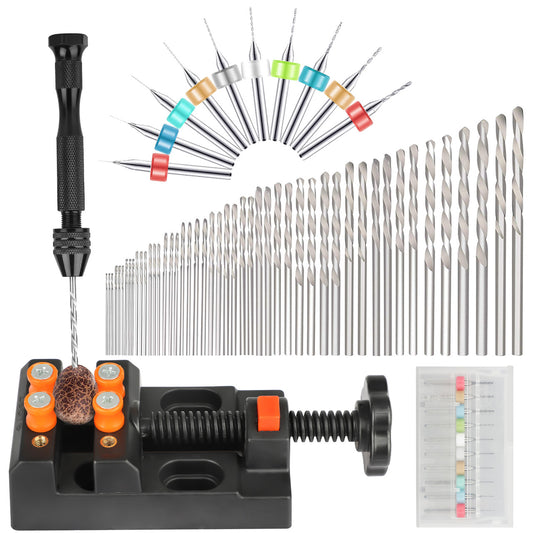 Pin Vise Hand Drill Bits Kit, Durable and Firm, Has Multiple Applications, 60pcs