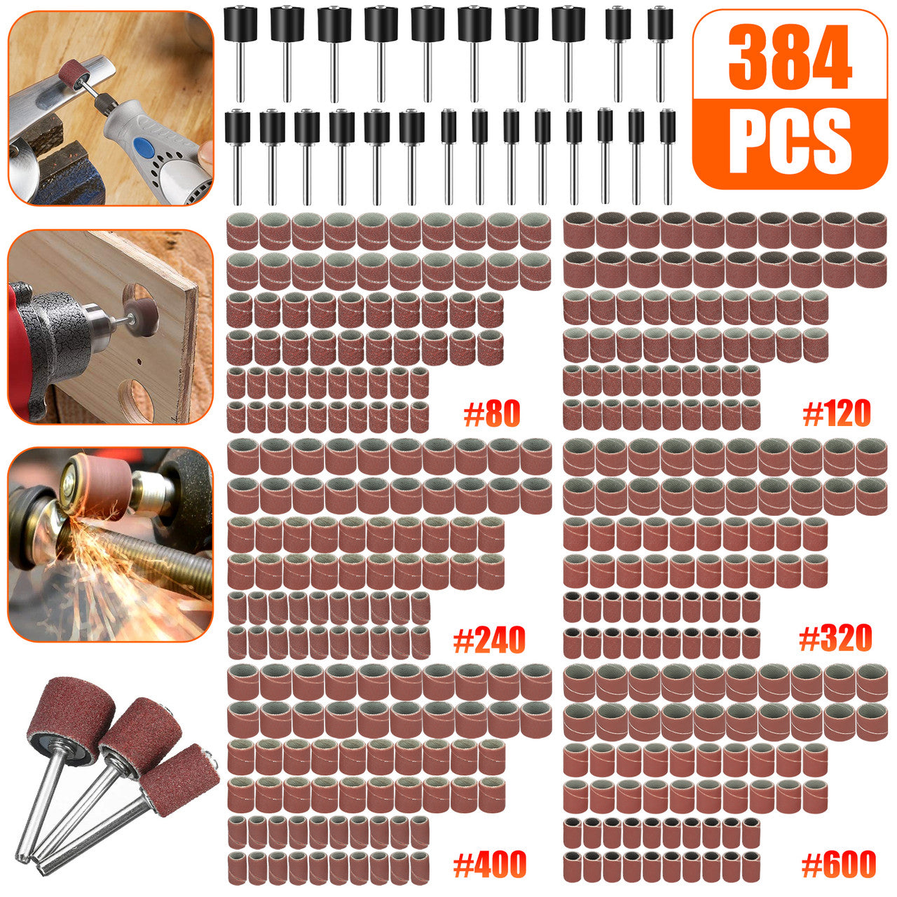 384 Pcs Sanding Drum Kit