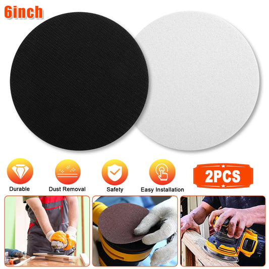 2 Packs 6 Inch Soft Density Interface Pads Hook and Loop 6" Sponge Cushion Buffer Backing Pad (Set of 2) / 6" Diameter