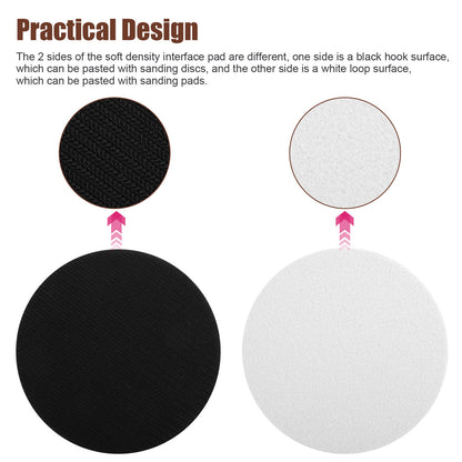 2 Packs 6 Inch Soft Density Interface Pads Hook and Loop 6" Sponge Cushion Buffer Backing Pad (Set of 2) / 6" Diameter