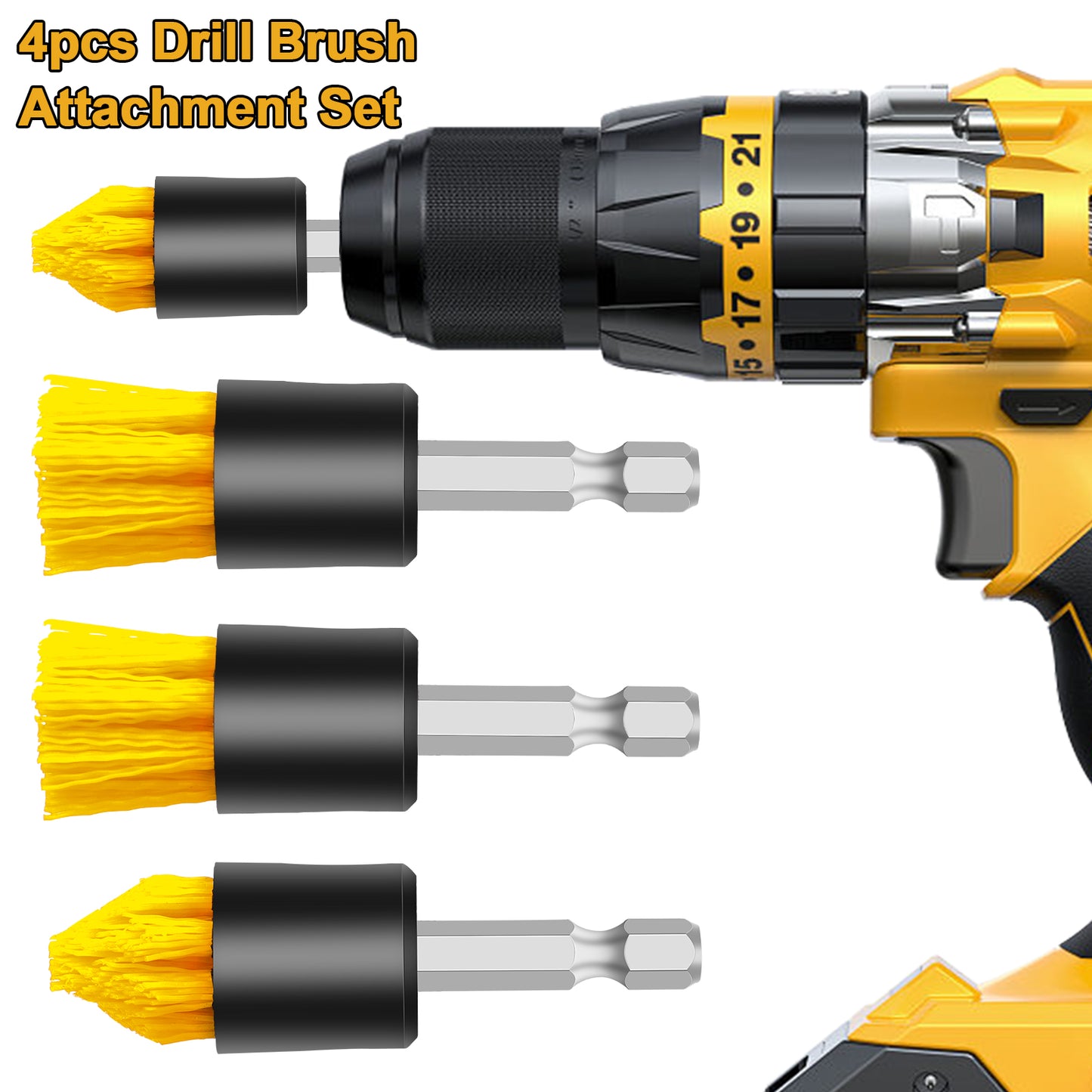 4pcs Drill Brush Attachment Set