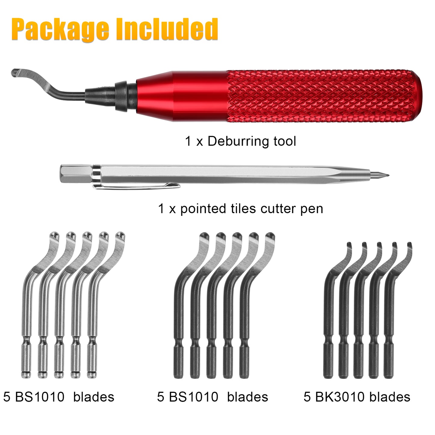 Deburring Tool Set - 15-Piece Blade Set for Metal, Wood, Plastic, and 3D Printing Finishing