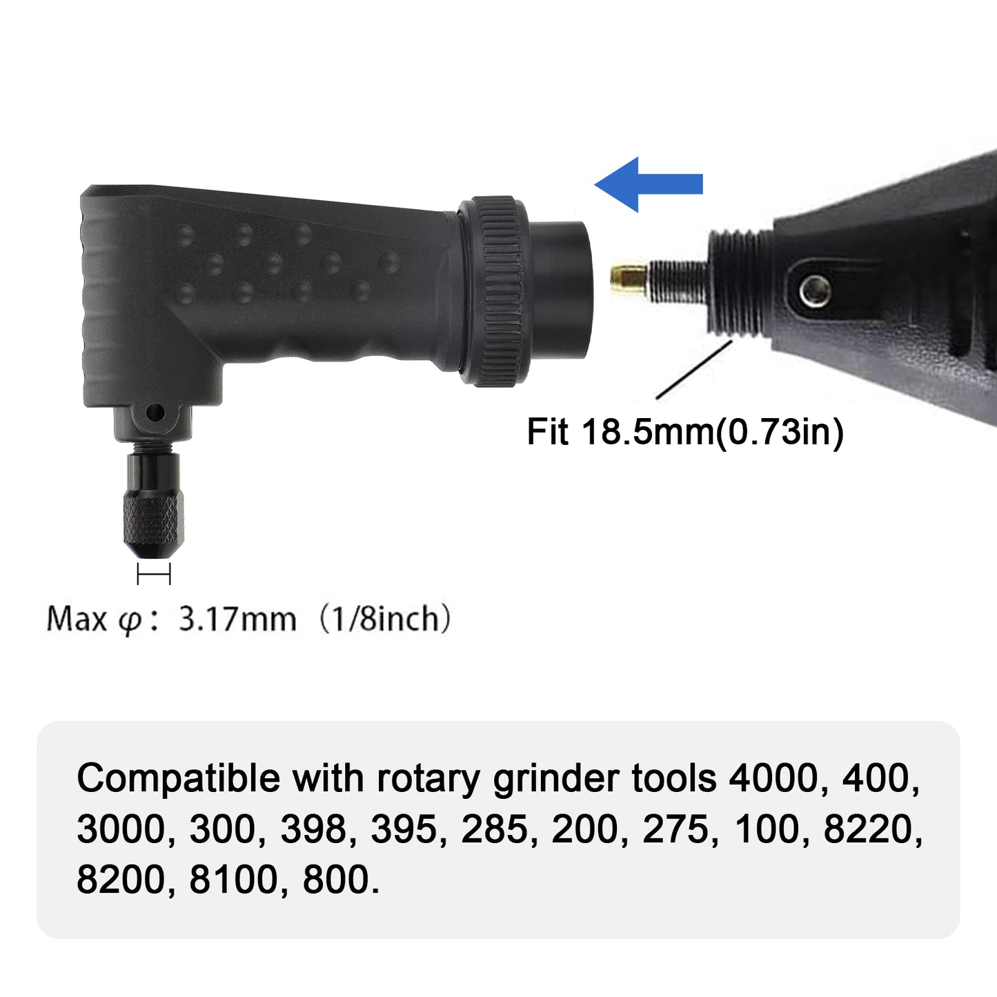 Right Angle Converter Rotary Tool Adapter Attachment for Dremel Electric Grinder - Compatible with 4000, 3000, 8200, 275 Models