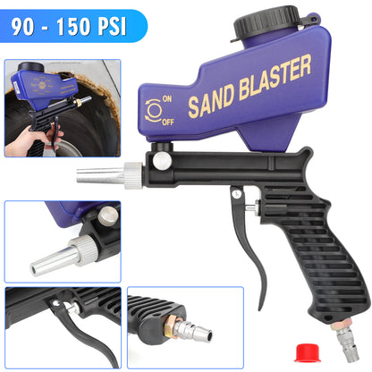 Handheld Sandblasting Gun - Durable Alloy Steel Construction, Versatile Nozzle, Perfect for Rust Removal, Paint Stripping, and Grime Cleaning