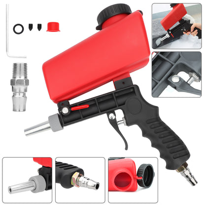 1/4” Portable Handheld Sandblasting Gun - 90 Psi Air pressure, Lightweight Design for Precision Blasting, Ideal for Metal Surface Restoration and Rust Removal