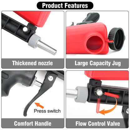 1/4” Portable Handheld Sandblasting Gun - 90 Psi Air pressure, Lightweight Design for Precision Blasting, Ideal for Metal Surface Restoration and Rust Removal