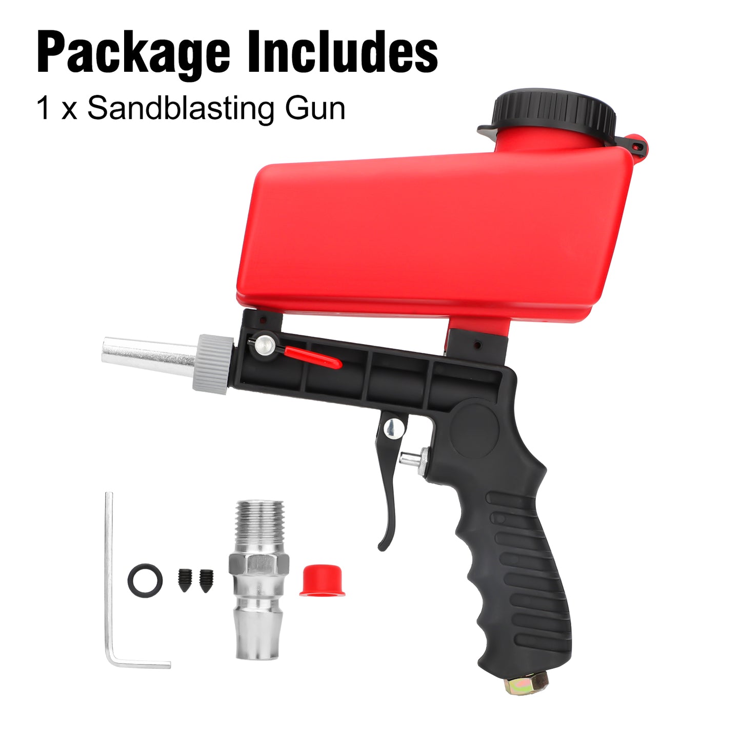 1/4” Portable Handheld Sandblasting Gun - 90 Psi Air pressure, Lightweight Design for Precision Blasting, Ideal for Metal Surface Restoration and Rust Removal