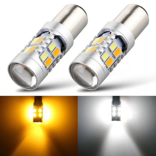 1157 LED Turning Signal Light Bulbs, 20-SMD Dual Color Switchback 5730 6000K White/Amber LED Turn Signal Light Bulbs