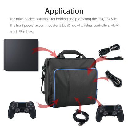 Black Multifunctional Carry Bag Travel Case Handbag For Sony PlayStation 4 PS4 Console and Accessories