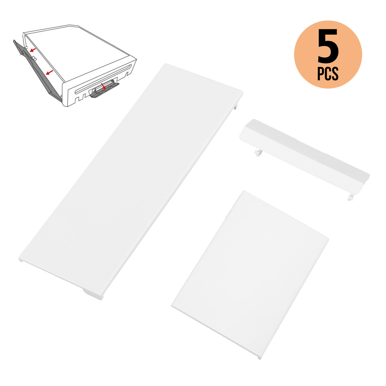 Door Slot Cover, 15-Pack Memory Card Door Slot Cover Lids Replacement for Nintendo Wii Console