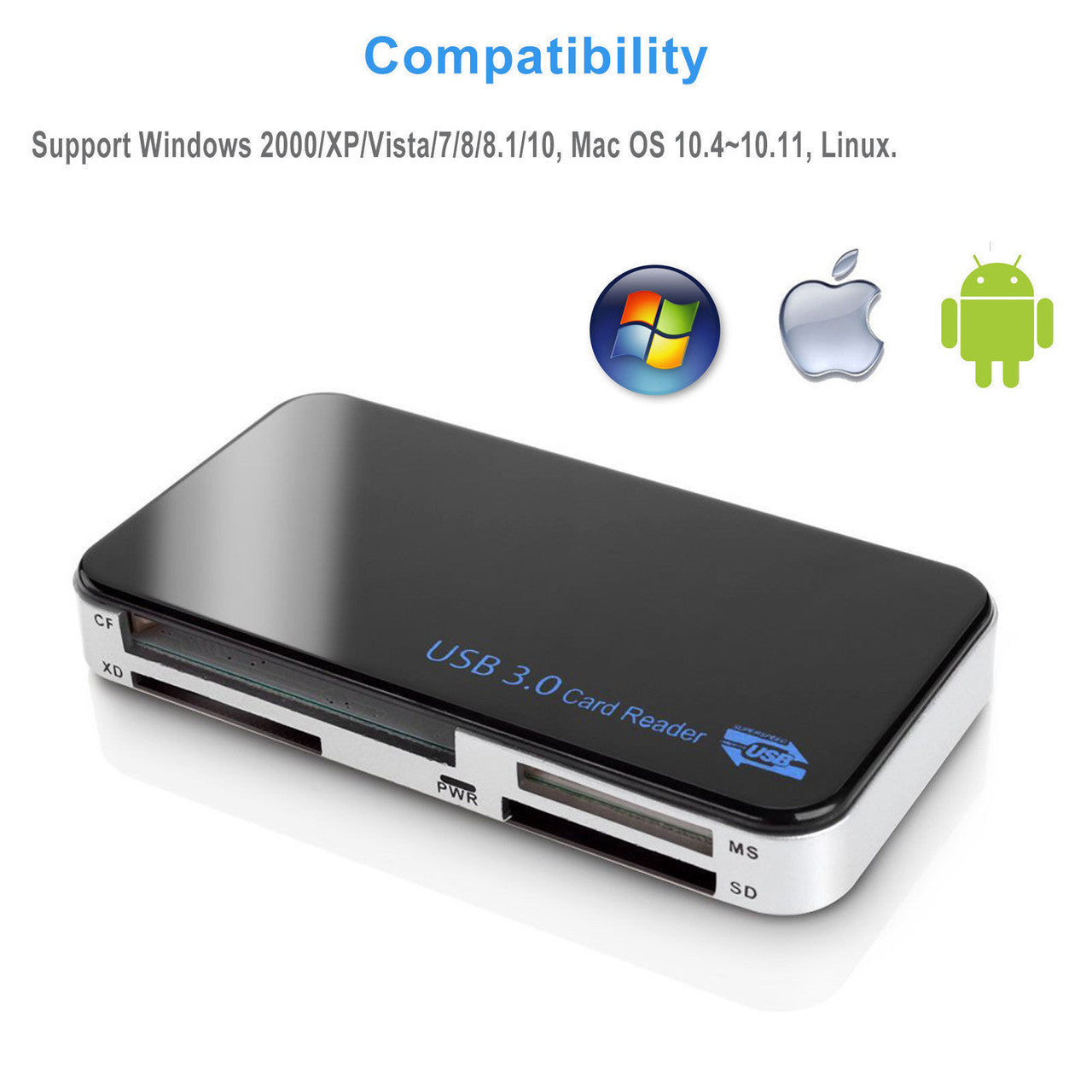 5Gbps USB 3.0 All in 1 Compact Flash Multi Card Reader CF Adapter Micro SD MS XD